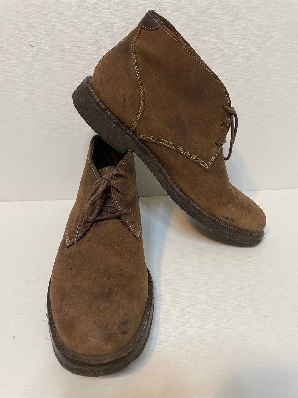 Johnston & Murphy Brown Suede/Sheepskin Chukka Boots - Sz 8